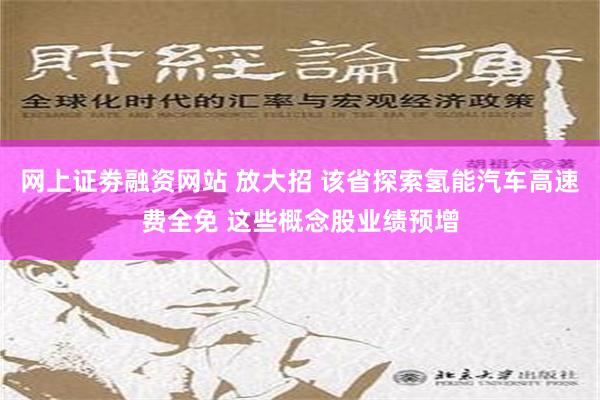 网上证劵融资网站 放大招 该省探索氢能汽车高速费全免 这些概念股业绩预增