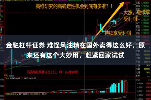 金融杠杆证券 难怪风油精在国外卖得这么好，原来还有这个大妙用，赶紧回家试试