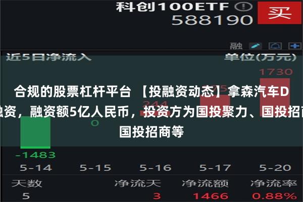 合规的股票杠杆平台 【投融资动态】拿森汽车D轮融资，融资额5亿人民币，投资方为国投聚力、国投招商等